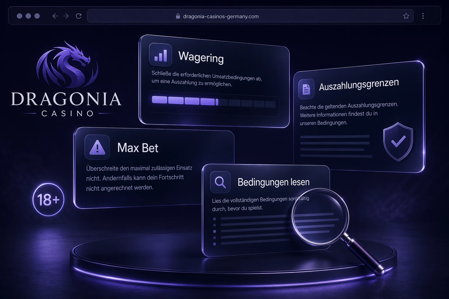 Bonusbedingungen: Wagering, Max Bet und Auszahlungsgrenzen