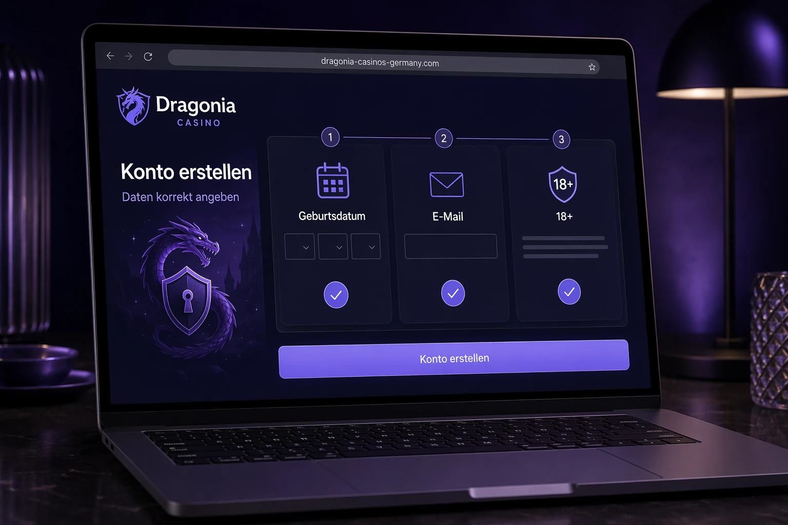 Registrierung vor dem Login: Konto erstellen und Daten korrekt angeben