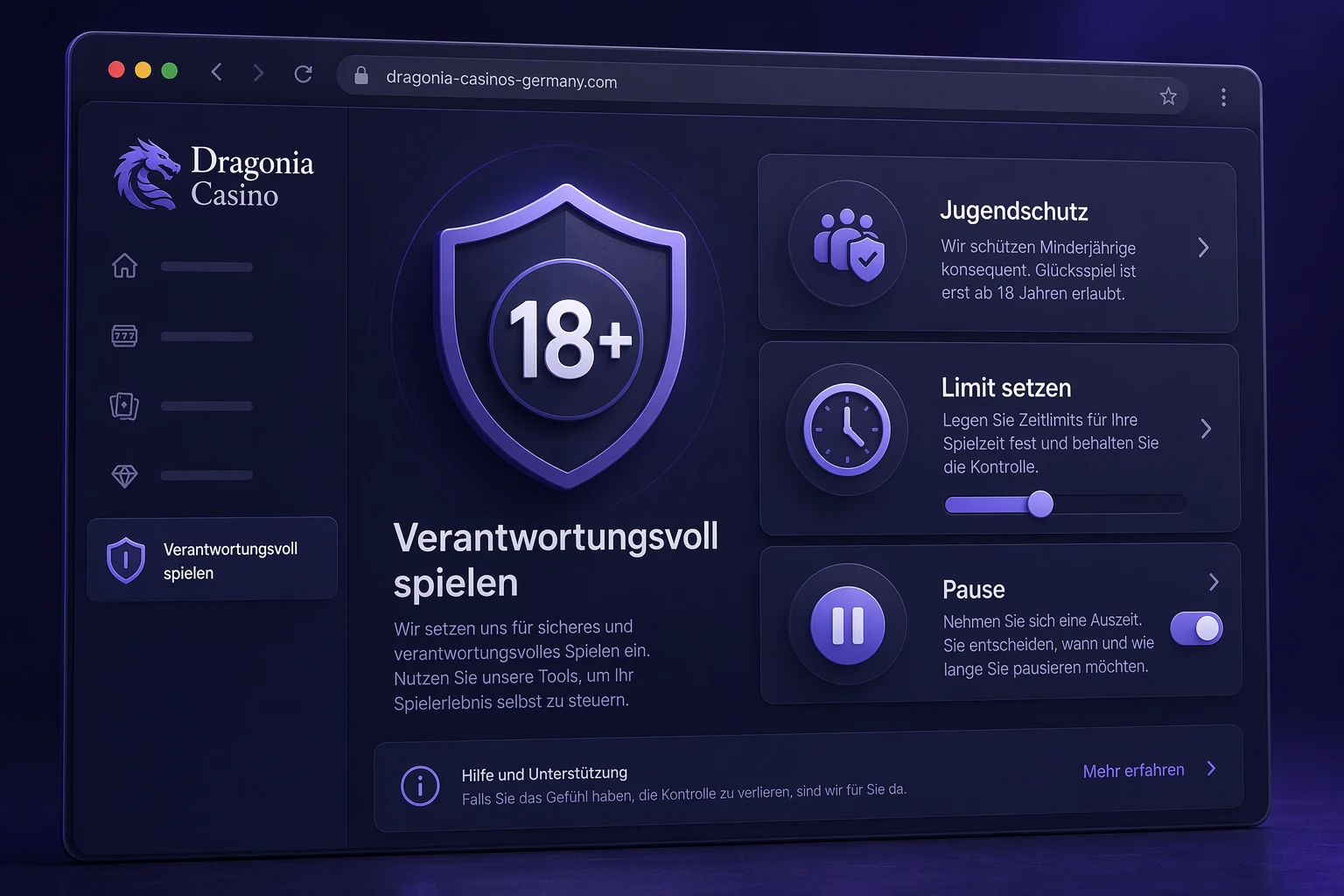 Jugendschutz und verantwortungsvolles Spielverhalten (18+)